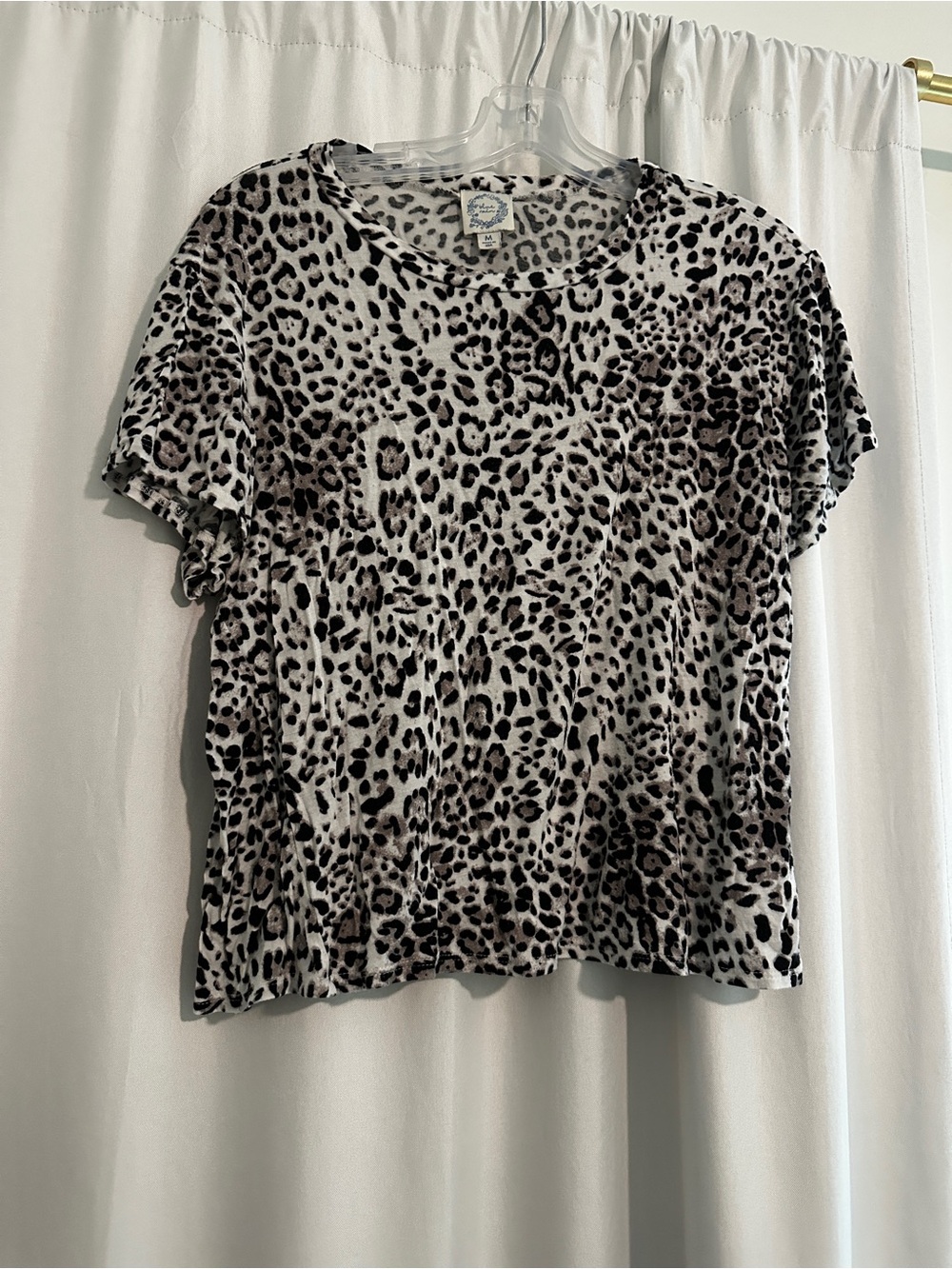 Blue Rain Animal Print Short Sleeve Tee in Neutral Black and Cream